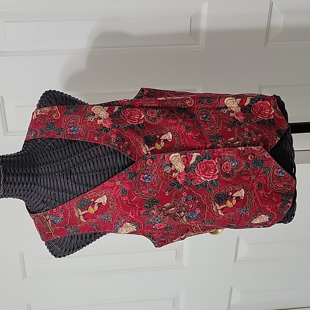Christmas Handmade Vest Women's Santa Design EUC